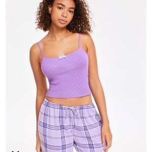 Selfie by Self Esteem Lavender Haze Eyelet Camisole Tank Top S NWT